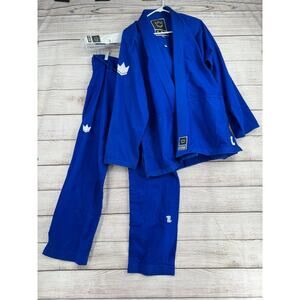 Kingz The One Jiu Jitsu Gi Set Adult A2L Blue Pants & Kimono with White Belt NEW